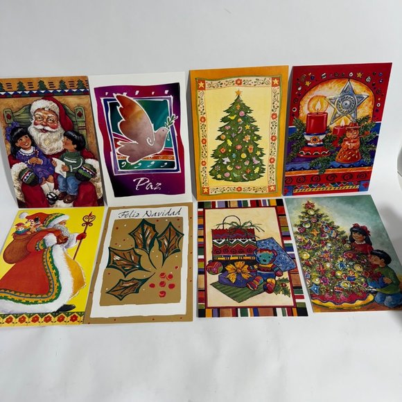 Vintage 30 Spanish Christmas Cards 16 Designs x 2 English Translation Made USA - Picture 1 of 3